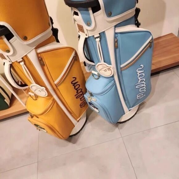 MALBON GOLF Caddy Bag Blue Yellow Waterproof and Portable - Picture 4 of 6